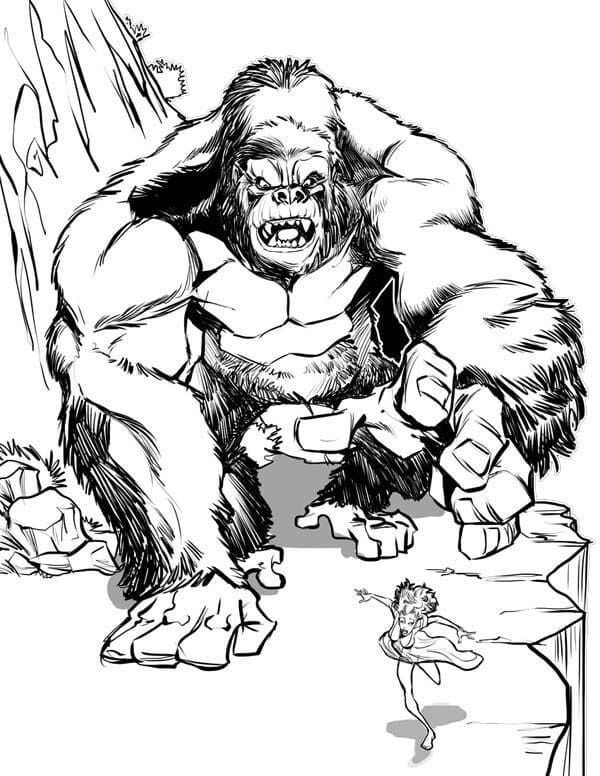 Çocuklar İçin  King-Kong Boyama Sayfaları 