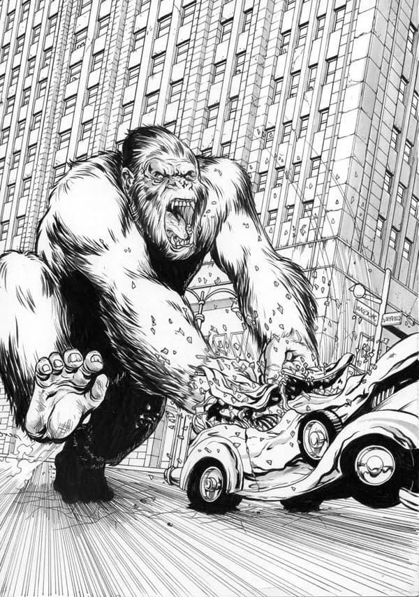 Çocuklar İçin  King-Kong Boyama Sayfaları 