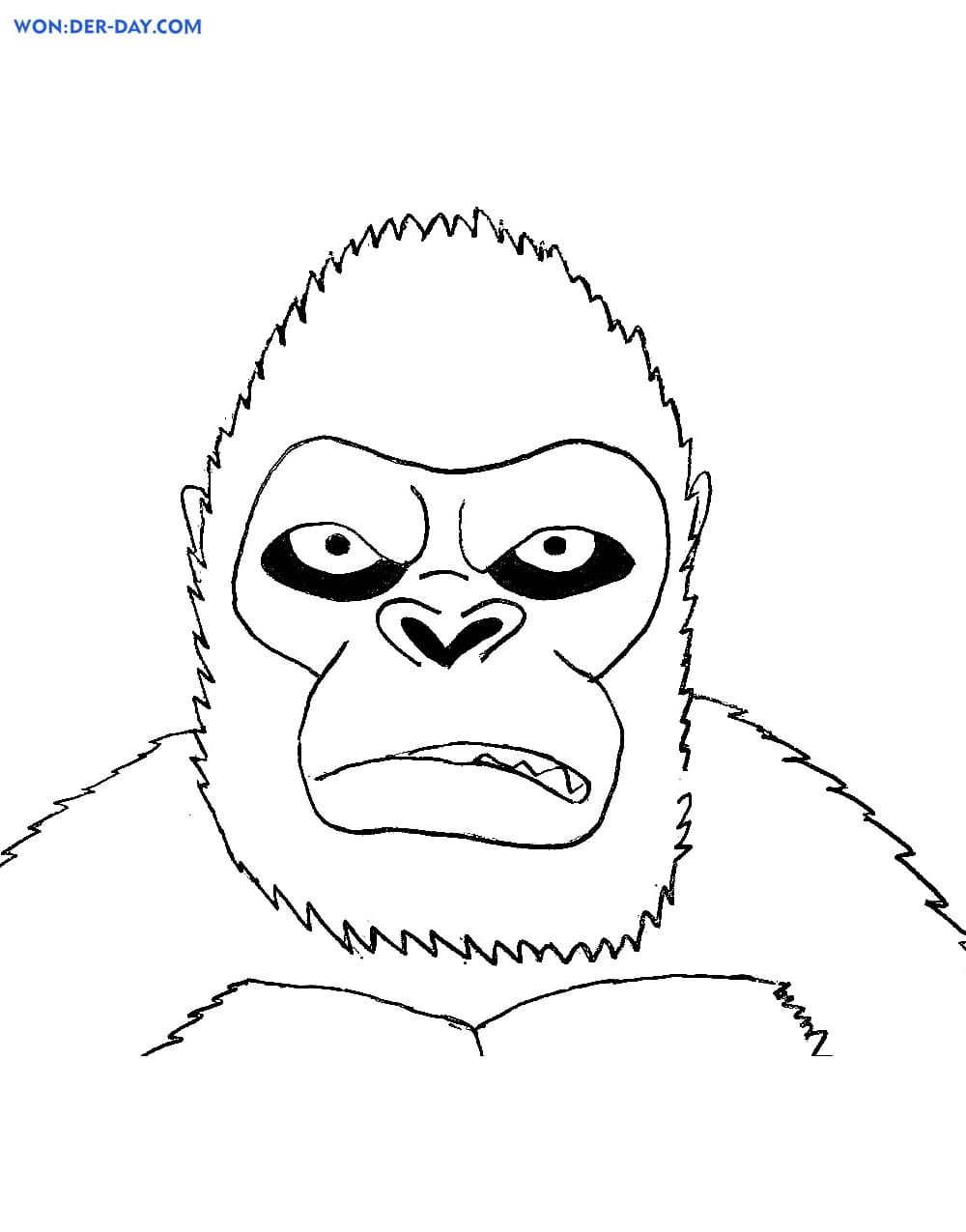 Çocuklar İçin  King-Kong Boyama Sayfaları 
