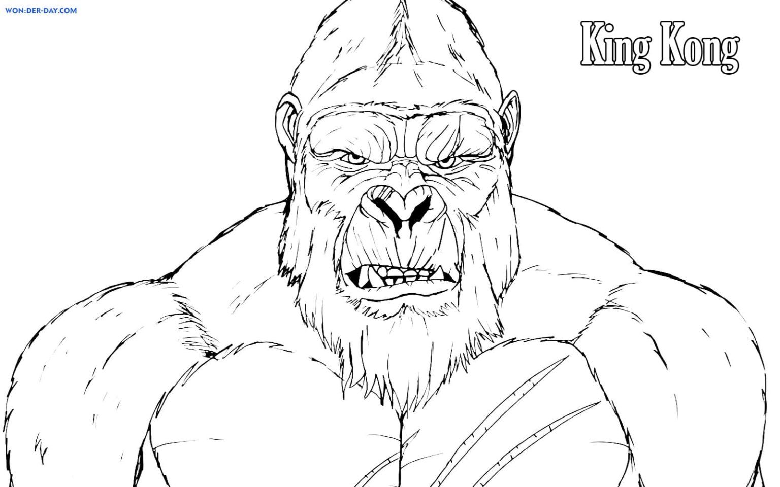 Çocuklar İçin  King-Kong Boyama Sayfaları 