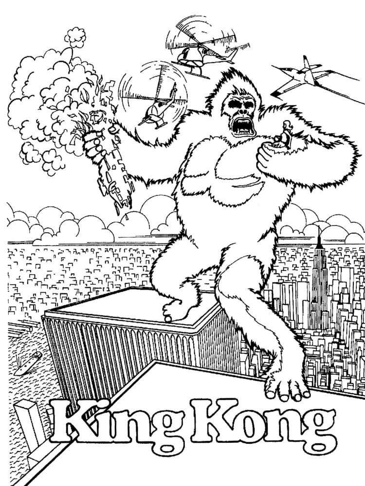 Çocuklar İçin  King-Kong Boyama Sayfaları 