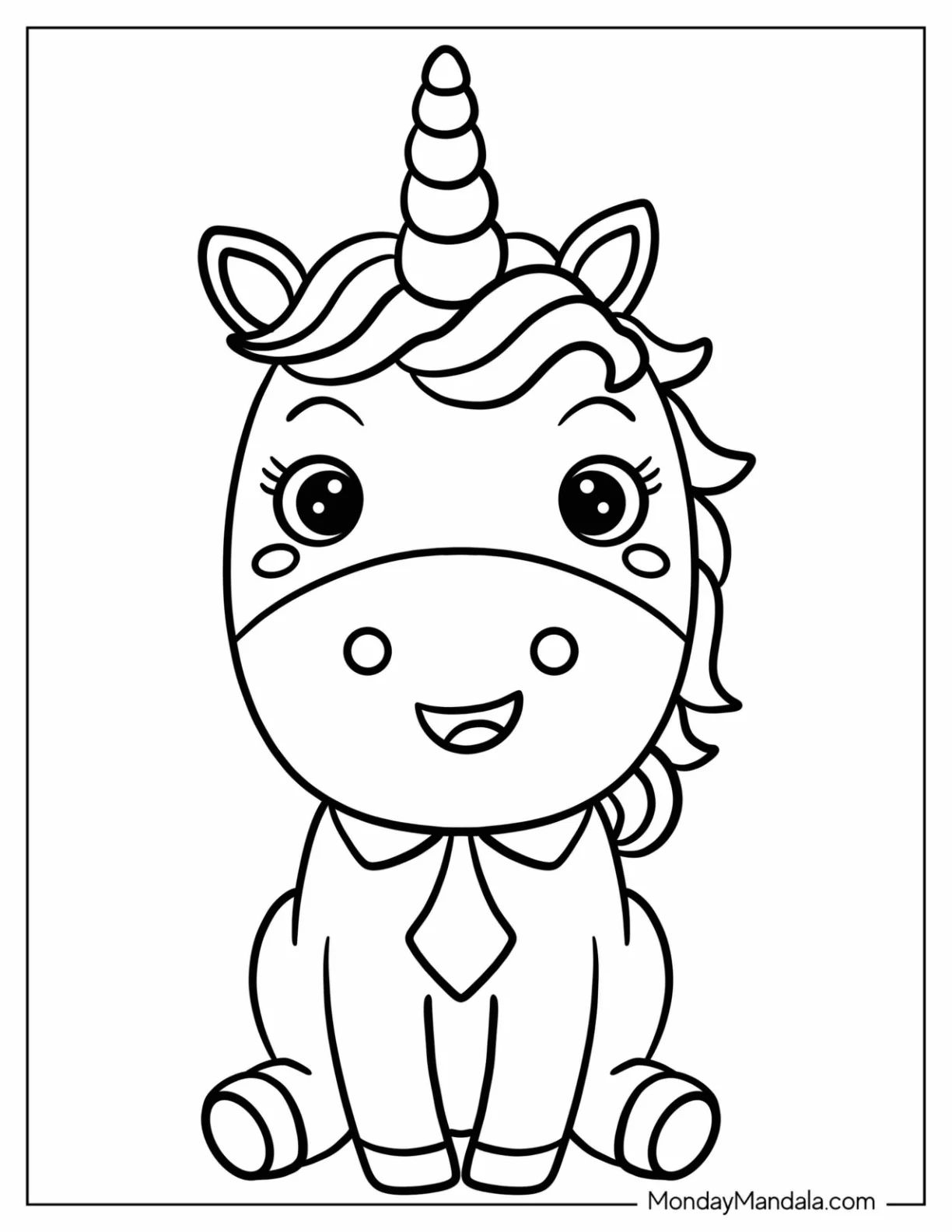 Çocuklar İçin  Unicorn Boyama Sayfaları 