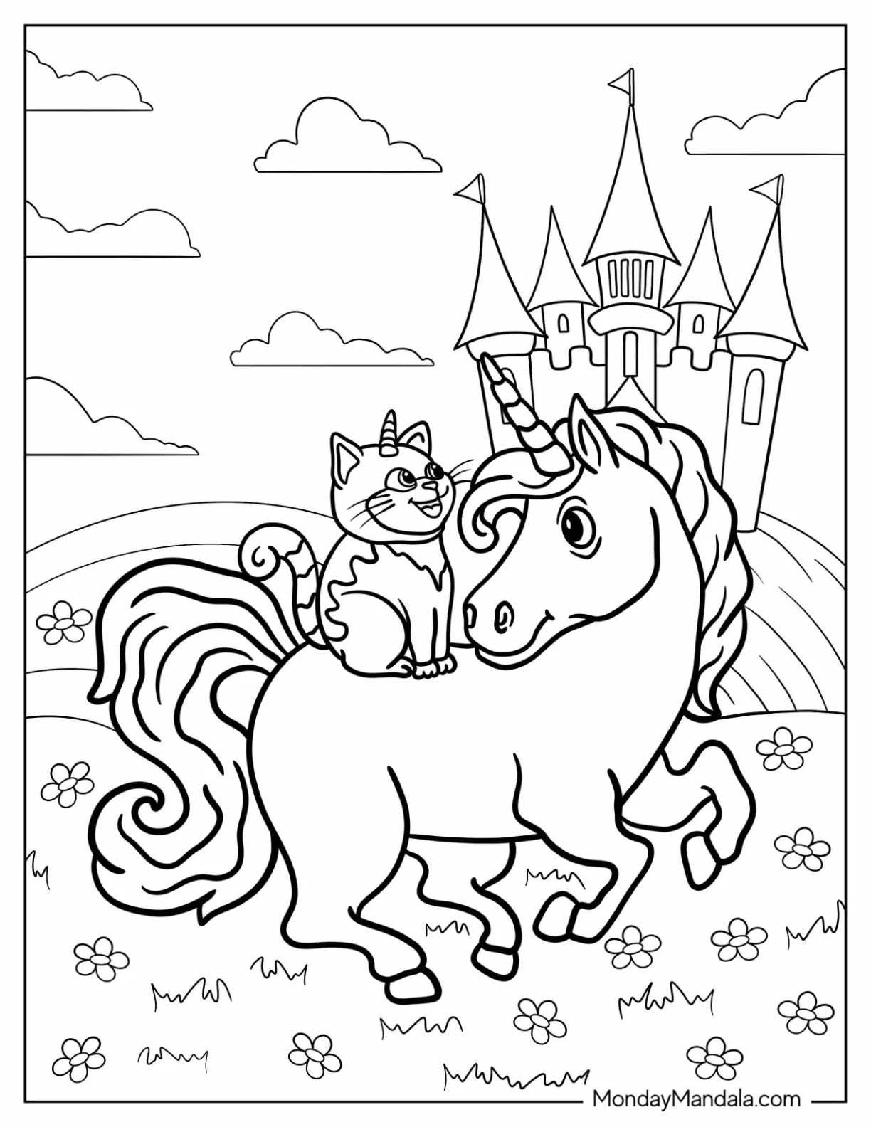 Çocuklar İçin  Unicorn Boyama Sayfaları 