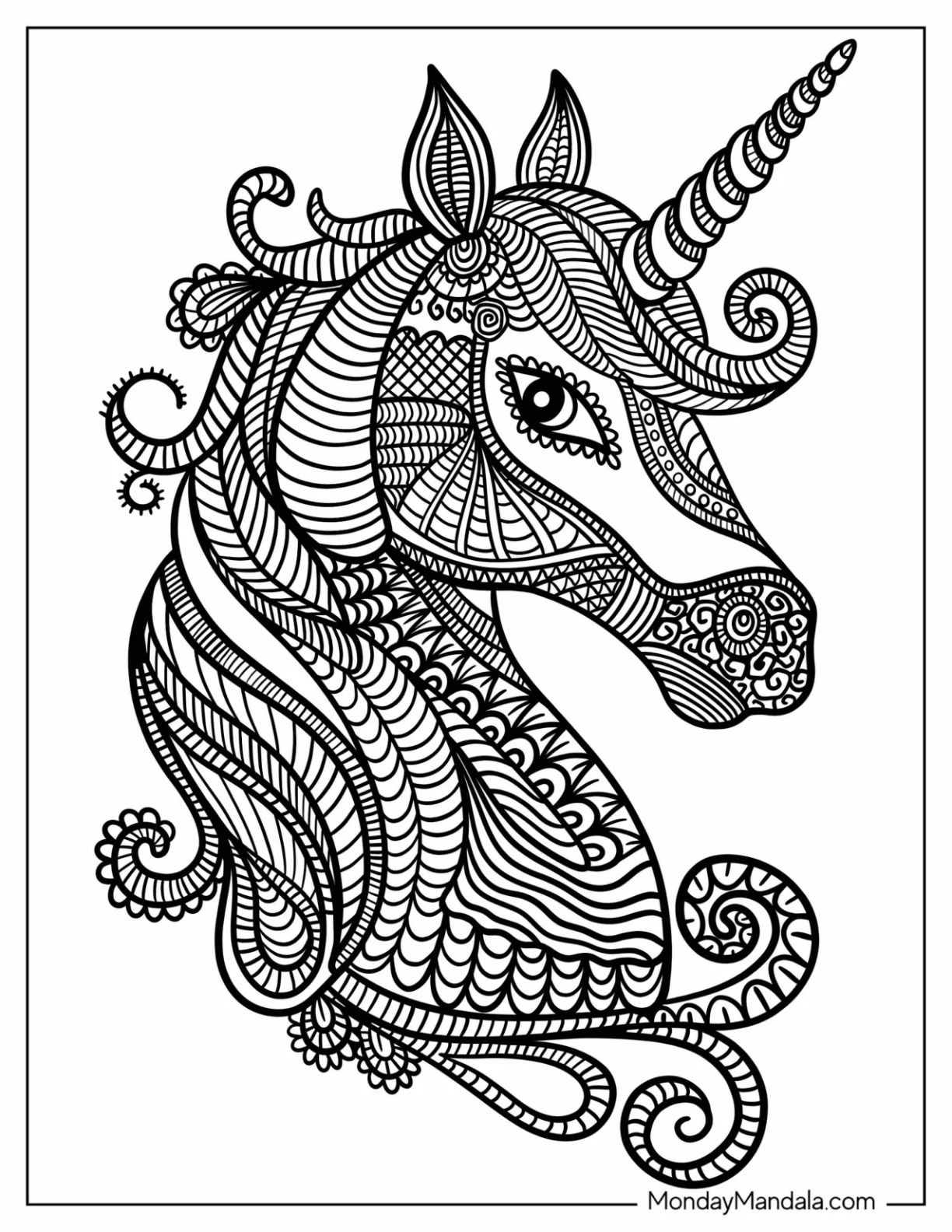 Çocuklar İçin  Unicorn Boyama Sayfaları 