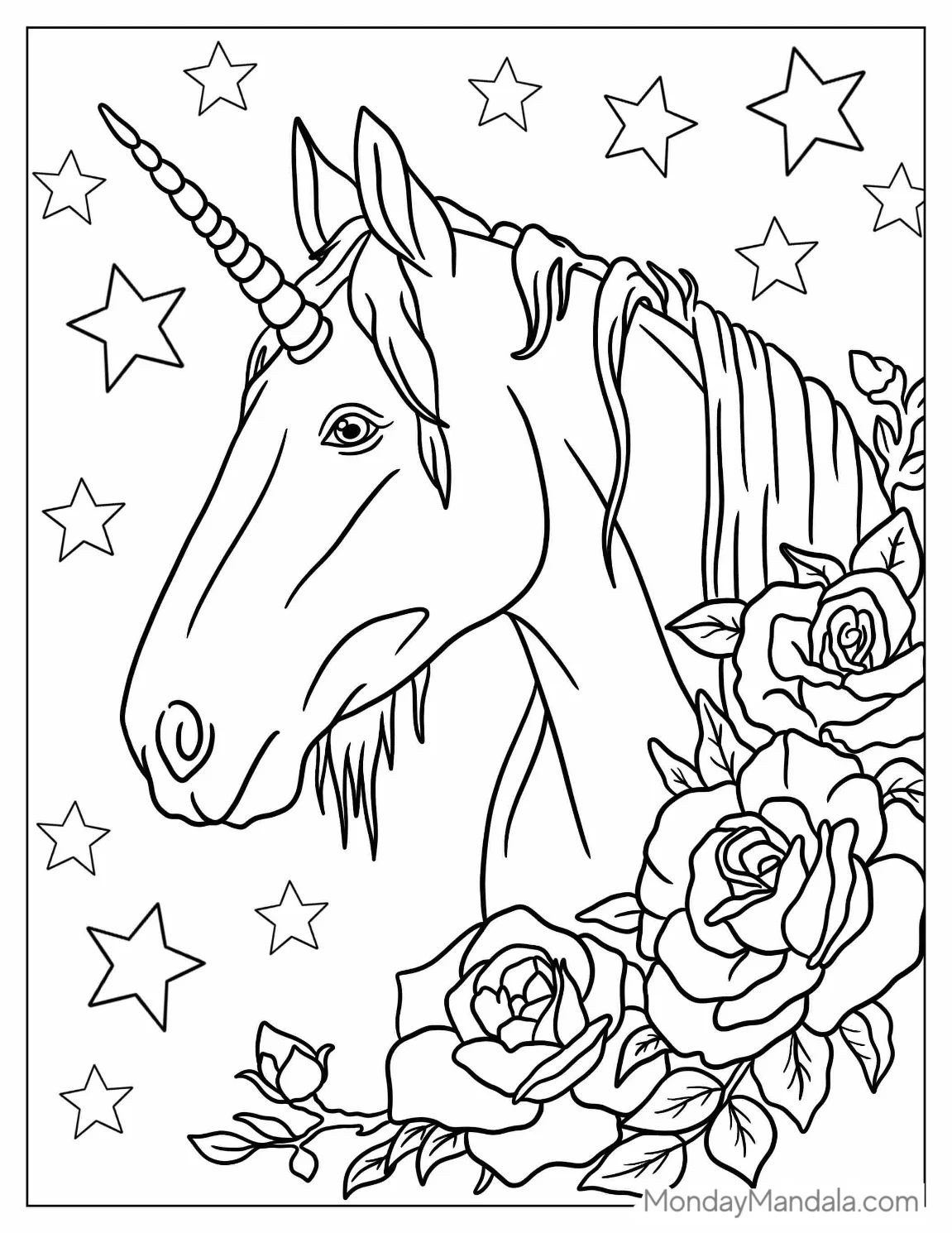 Çocuklar İçin  Unicorn Boyama Sayfaları 
