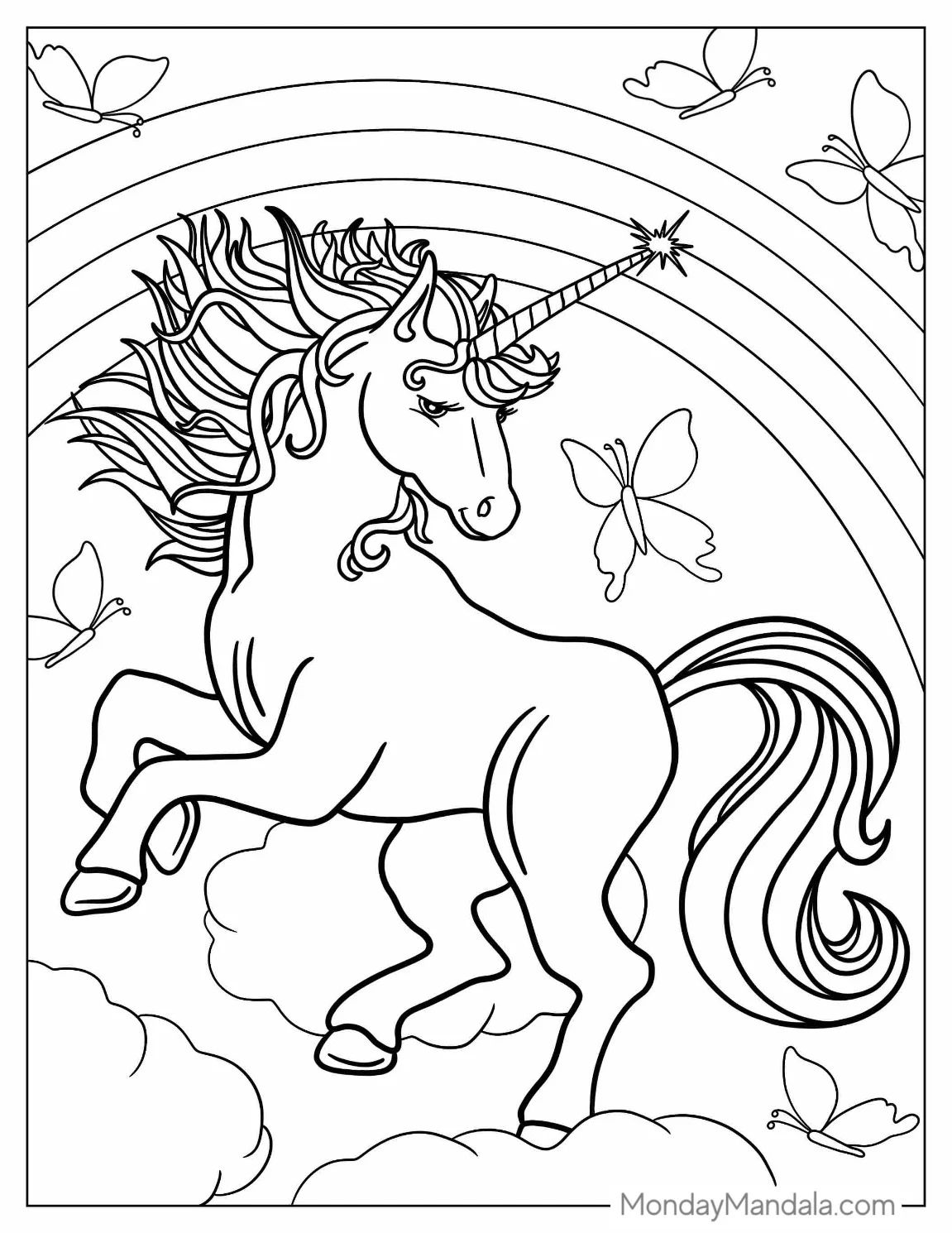 Çocuklar İçin  Unicorn Boyama Sayfaları 