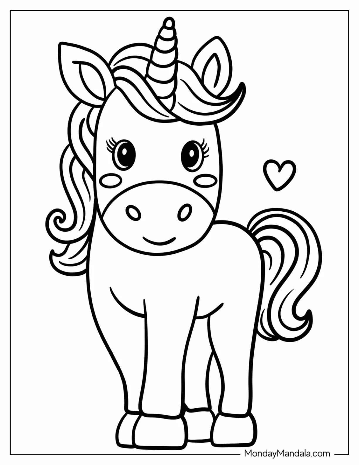 Çocuklar İçin  Unicorn Boyama Sayfaları 