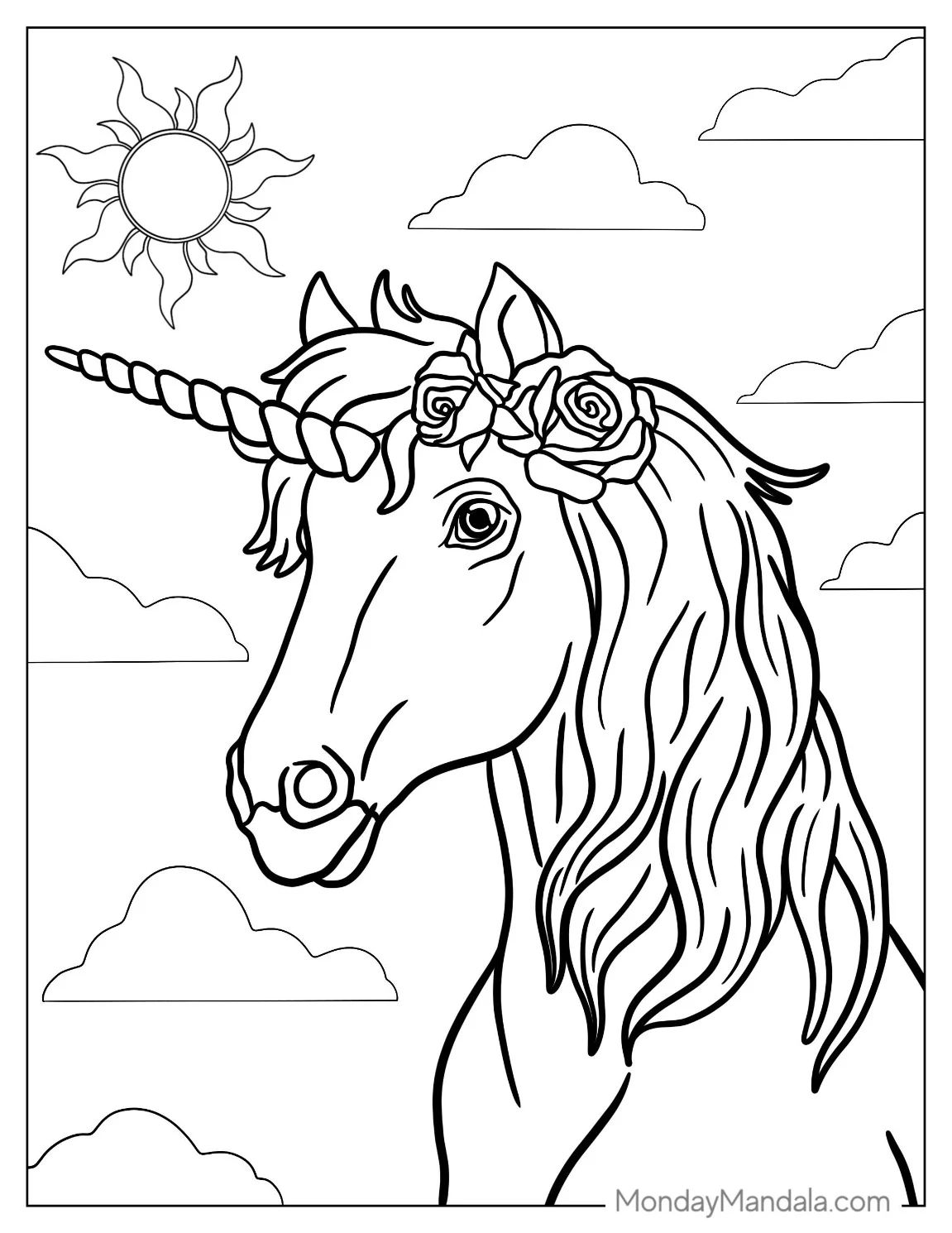Çocuklar İçin  Unicorn Boyama Sayfaları 