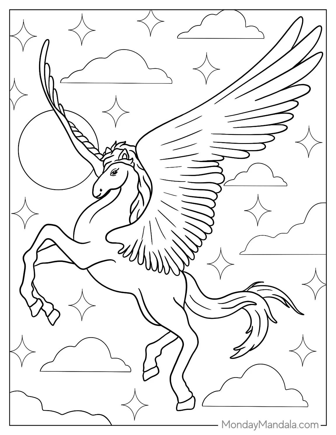 Çocuklar İçin  Unicorn Boyama Sayfaları 