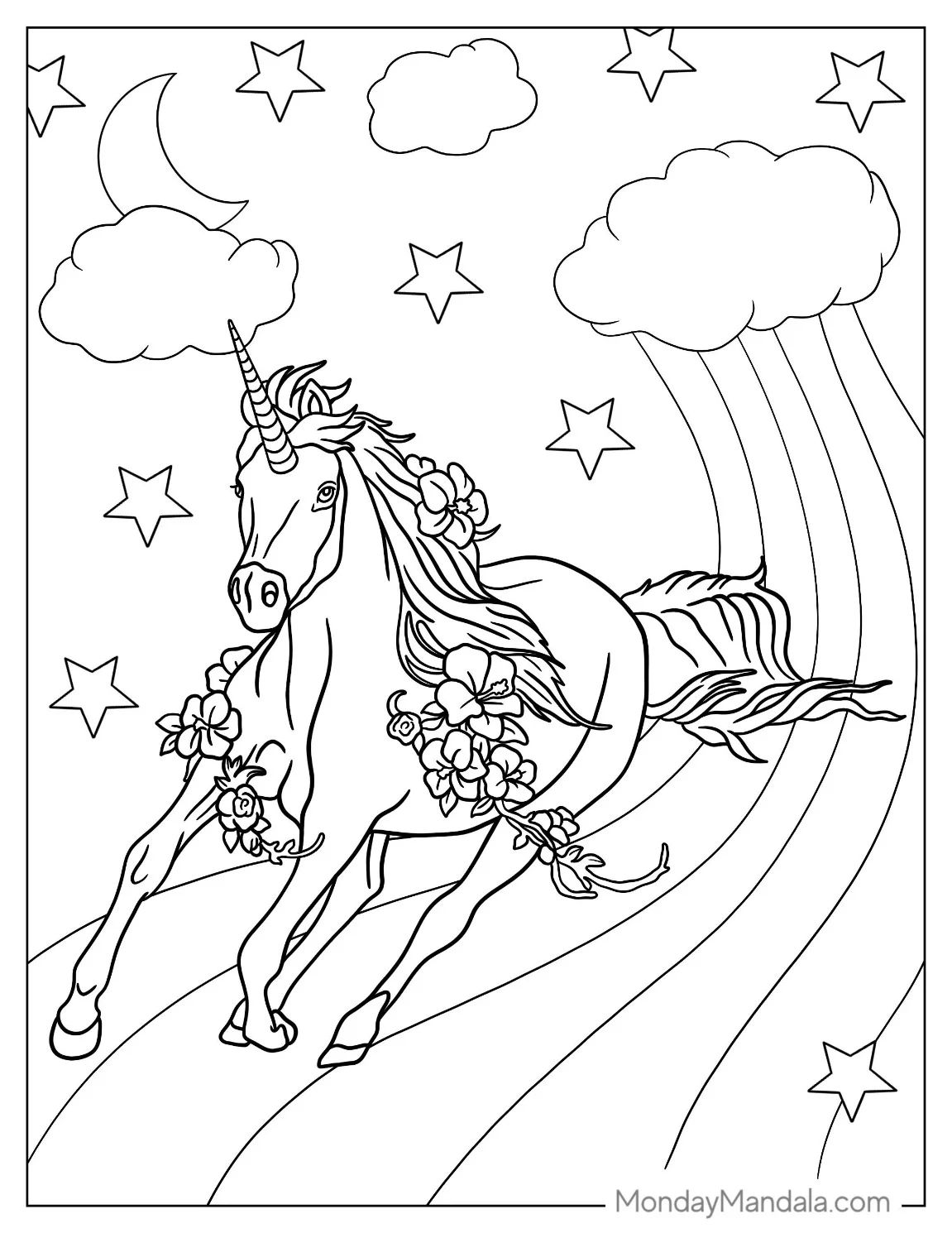 Çocuklar İçin  Unicorn Boyama Sayfaları 