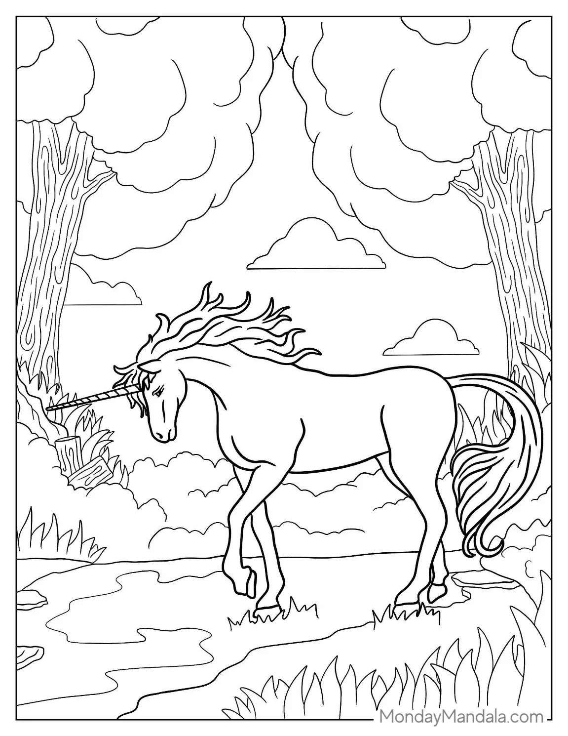 Çocuklar İçin  Unicorn Boyama Sayfaları 