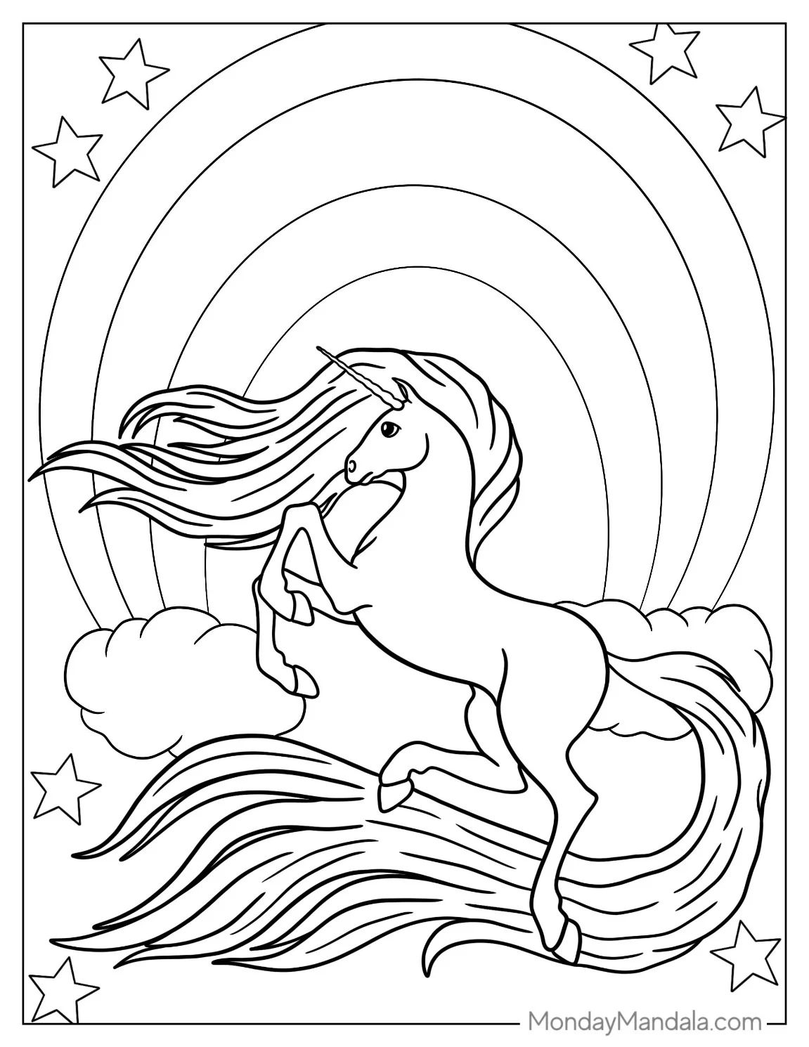 Çocuklar İçin  Unicorn Boyama Sayfaları 