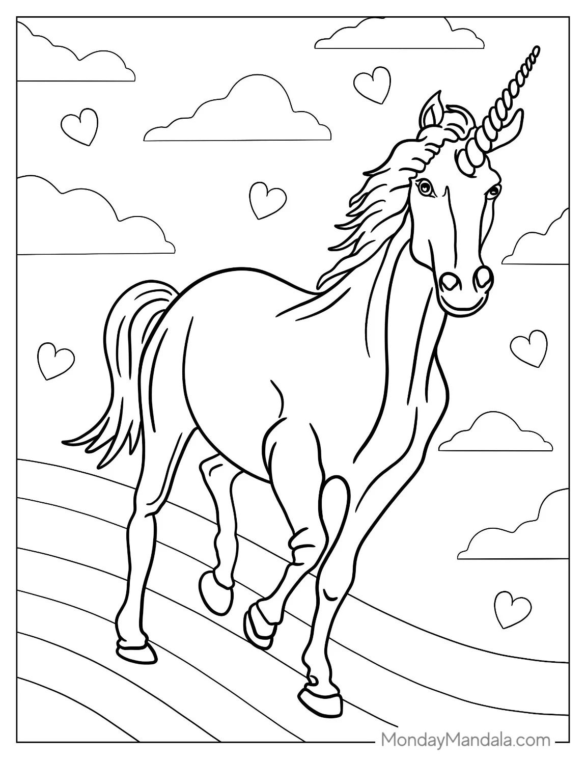 Çocuklar İçin  Unicorn Boyama Sayfaları 