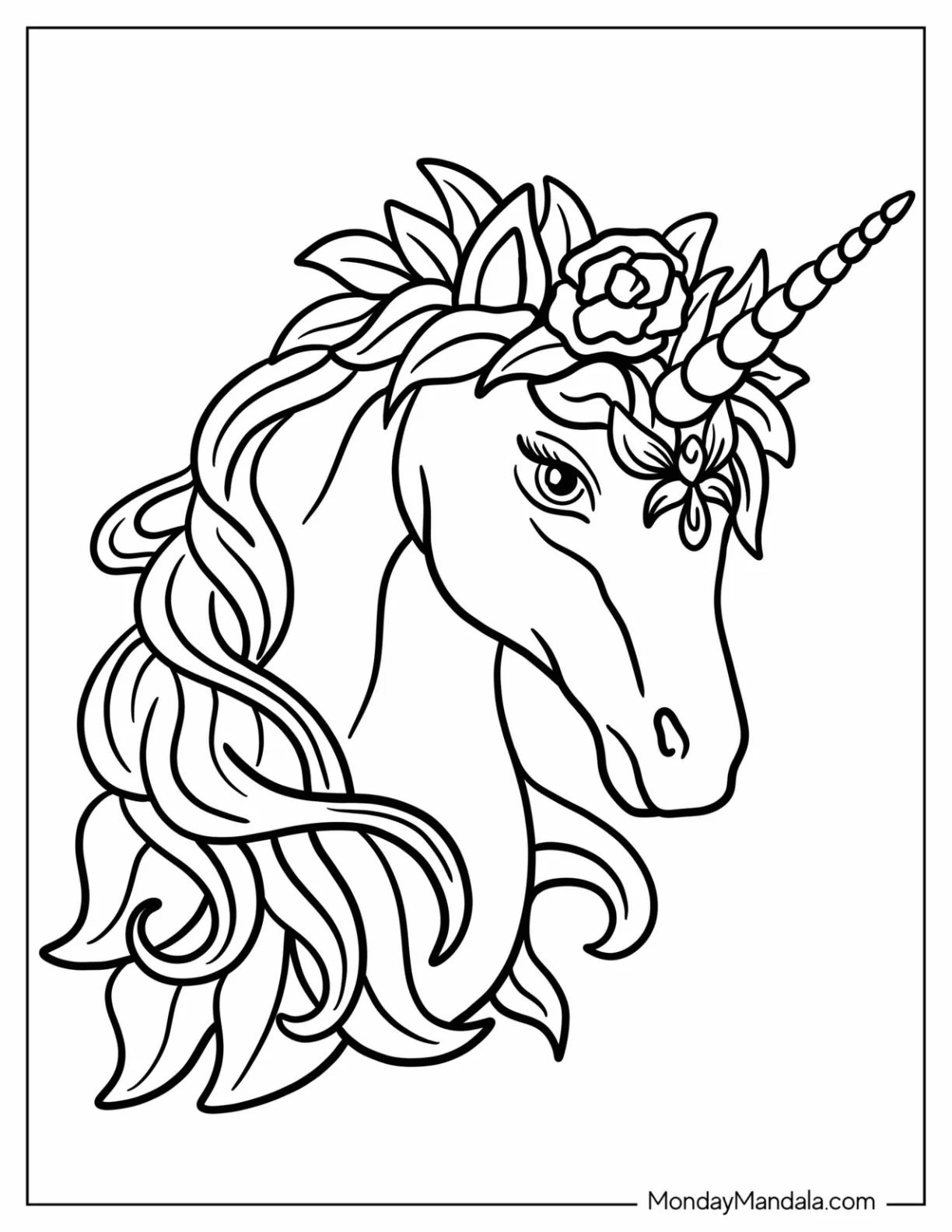 Çocuklar İçin  Unicorn Boyama Sayfaları 