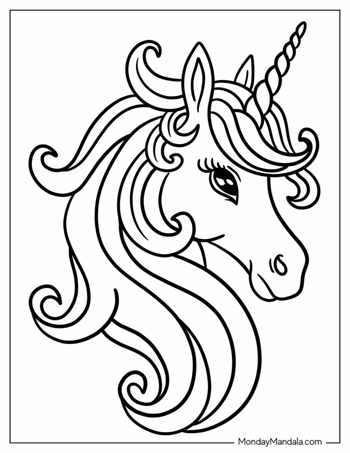 Çocuklar İçin  Unicorn Boyama Sayfaları 