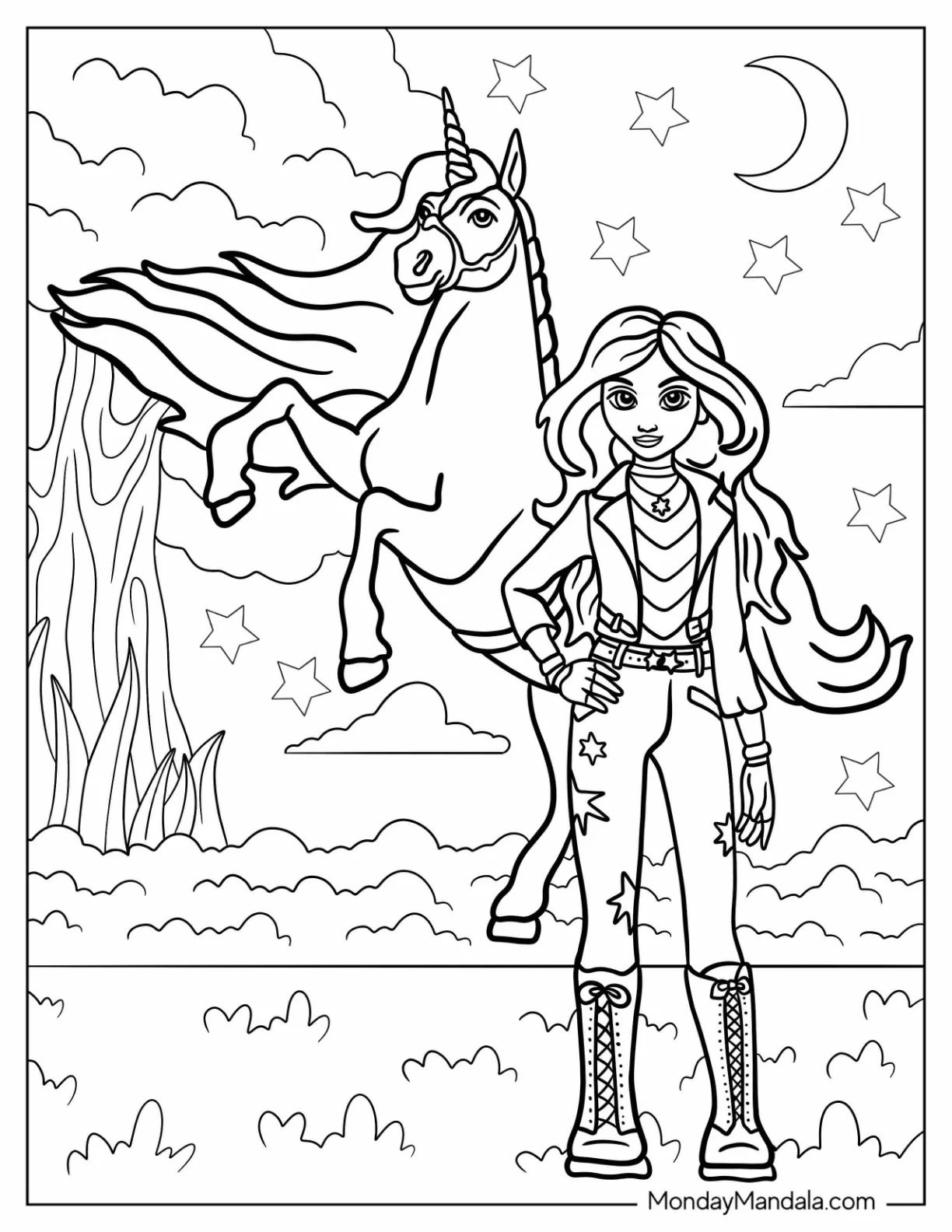 Çocuklar İçin  Unicorn Boyama Sayfaları 