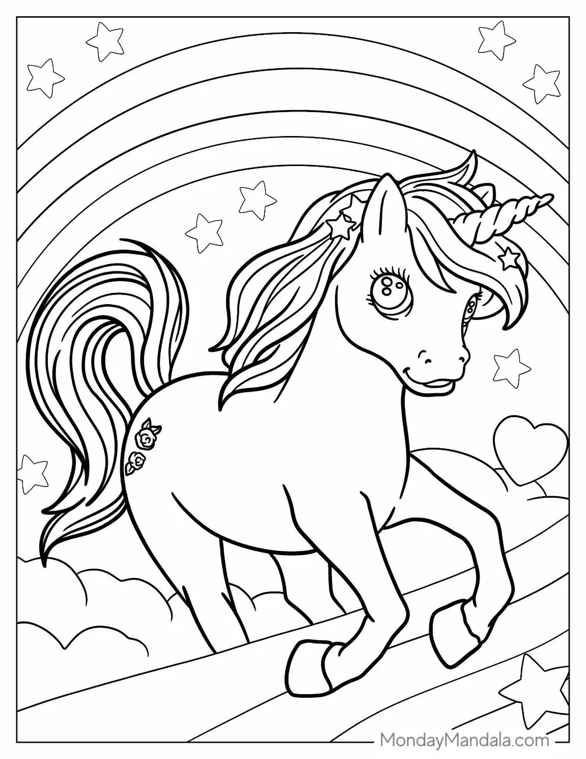 Çocuklar İçin  Unicorn Boyama Sayfaları 