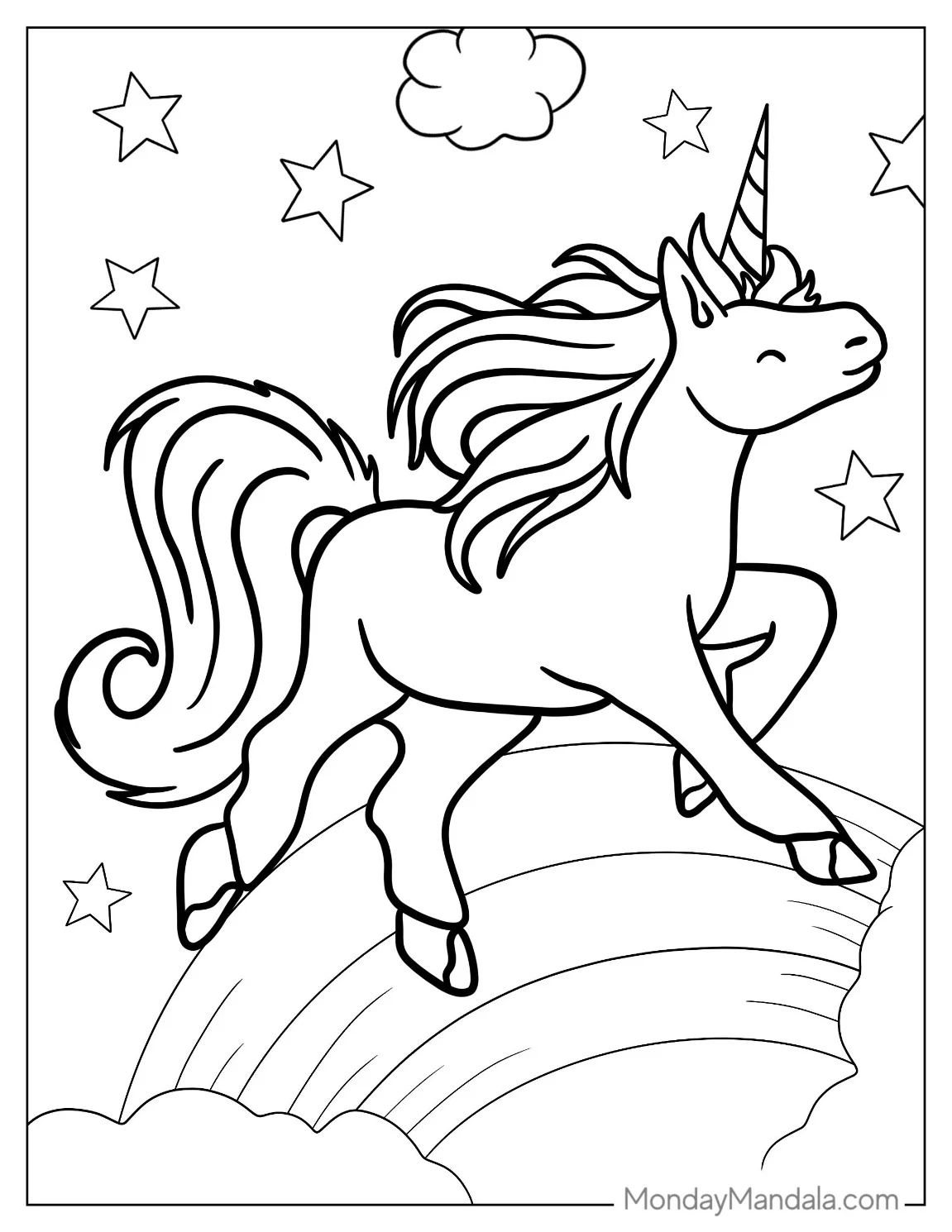 Çocuklar İçin  Unicorn Boyama Sayfaları 
