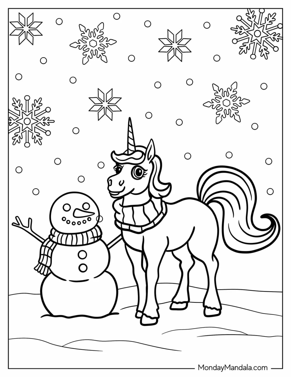 Çocuklar İçin  Unicorn Boyama Sayfaları 