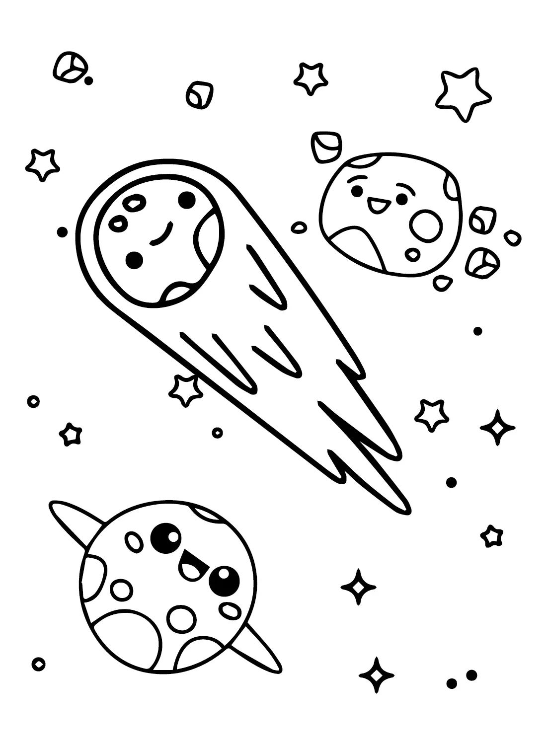 Çocuklar İçin  Astroid Boyama Sayfaları 