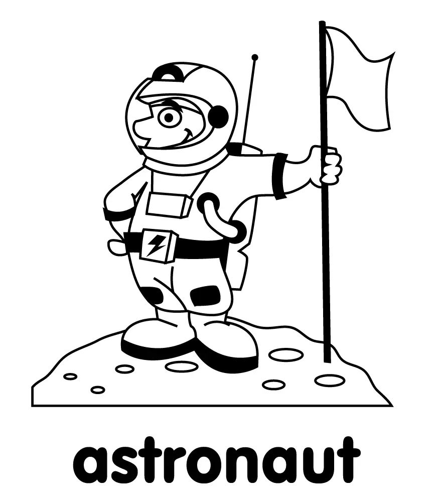 Çocuklar İçin  Astronot Boyama Sayfaları 