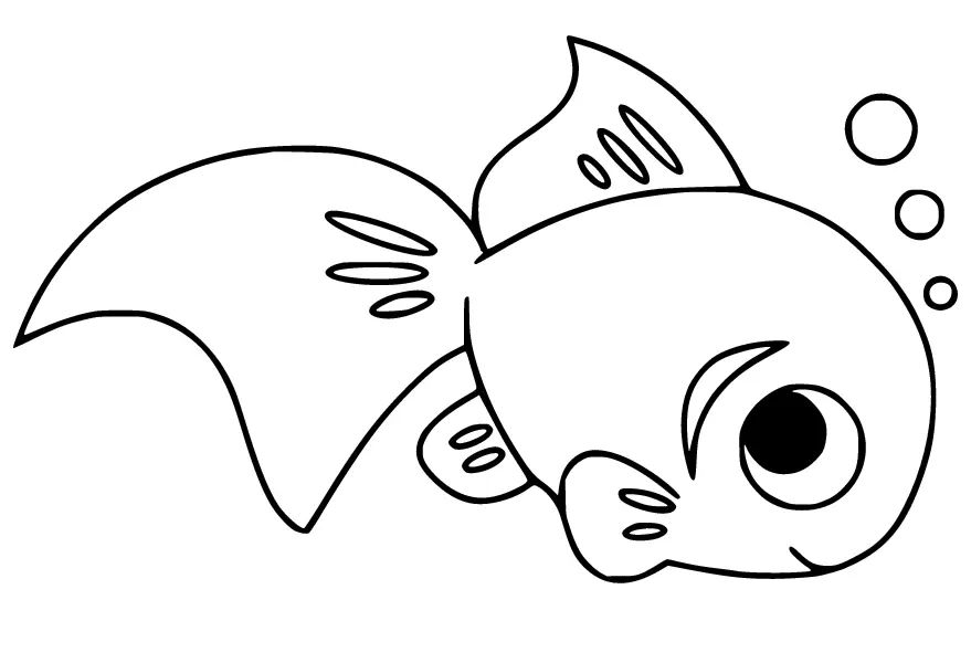 Çocuklar İçin Goldfish Boyama Sayfaları 