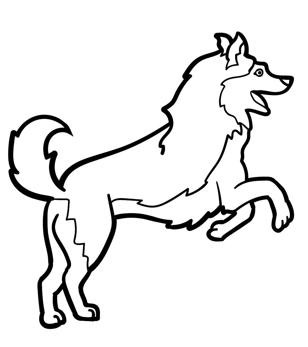 Çocuklar İçin Husky-Köpek Boyama Sayfaları 