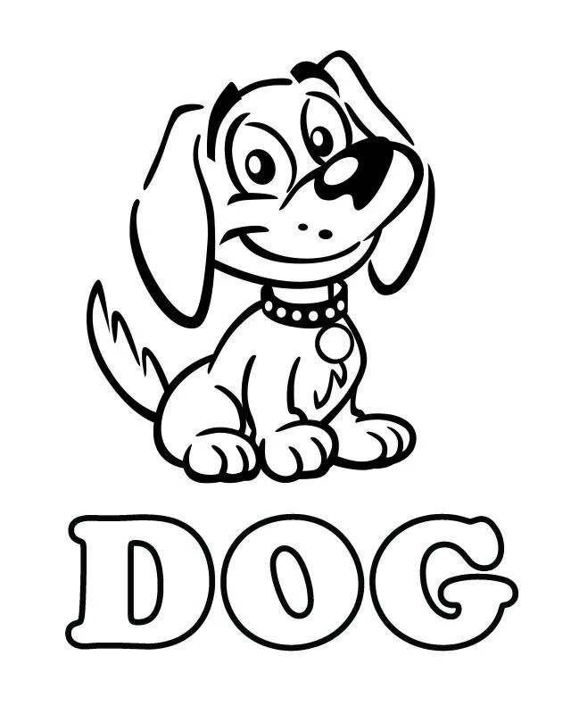 Çocuklar İçin Köpek Boyama Sayfaları 