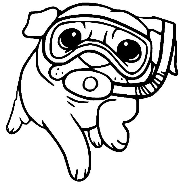 Çocuklar İçin Pug Boyama Sayfaları 