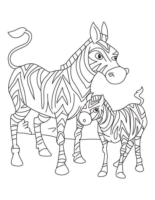 Çocuklar İçin Zebra Boyama Sayfaları 
