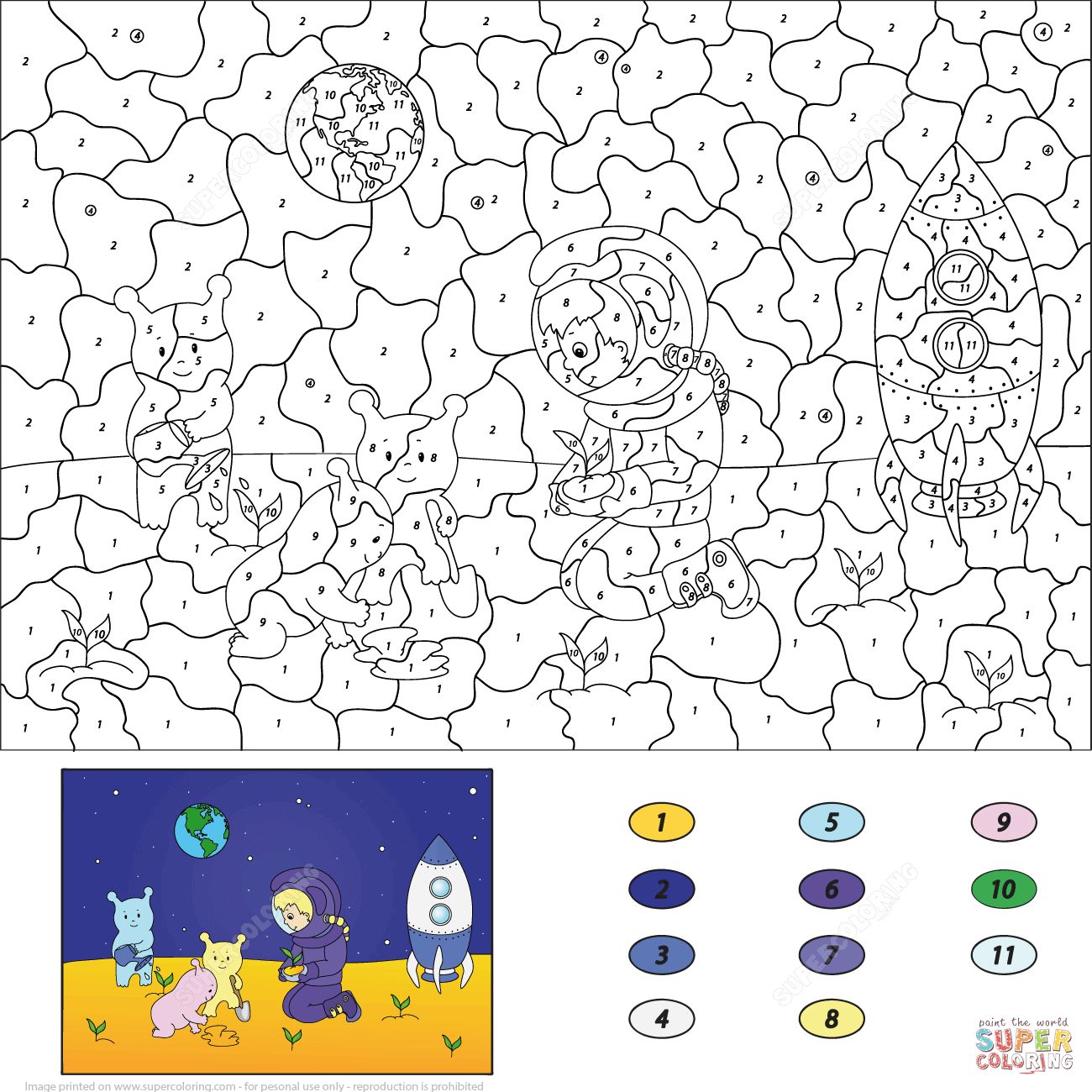 Çocuklar İçin Yetişkinler-için-Sayıya-Göre-Boya Boyama Sayfaları 