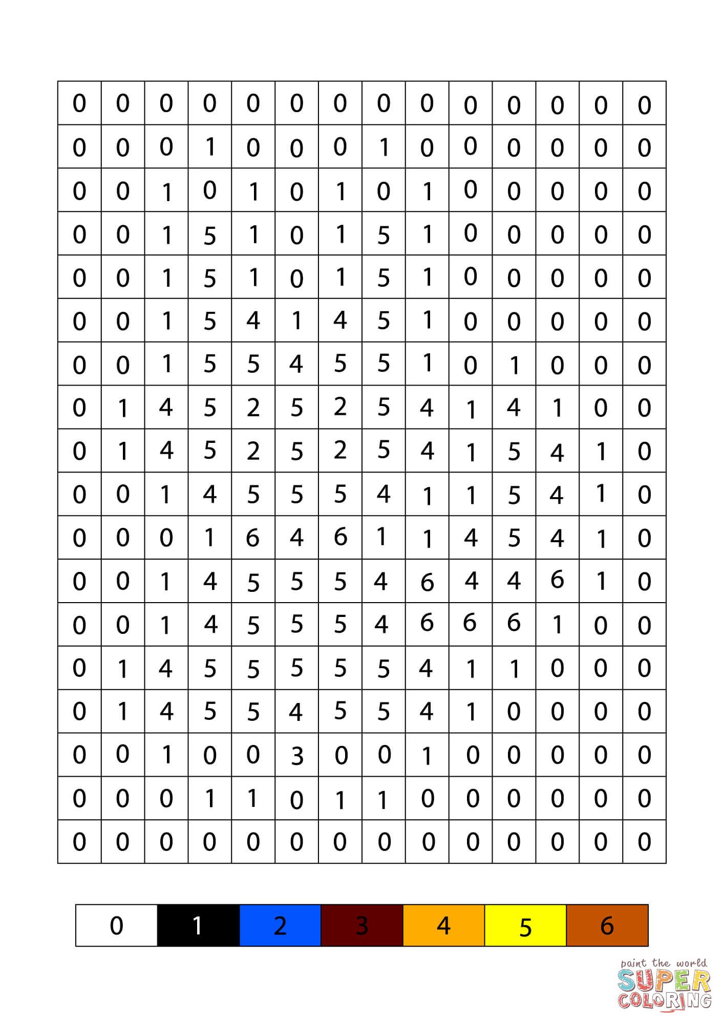 Çocuklar İçin Yetişkinler-için-Sayıya-Göre-Boya Boyama Sayfaları 
