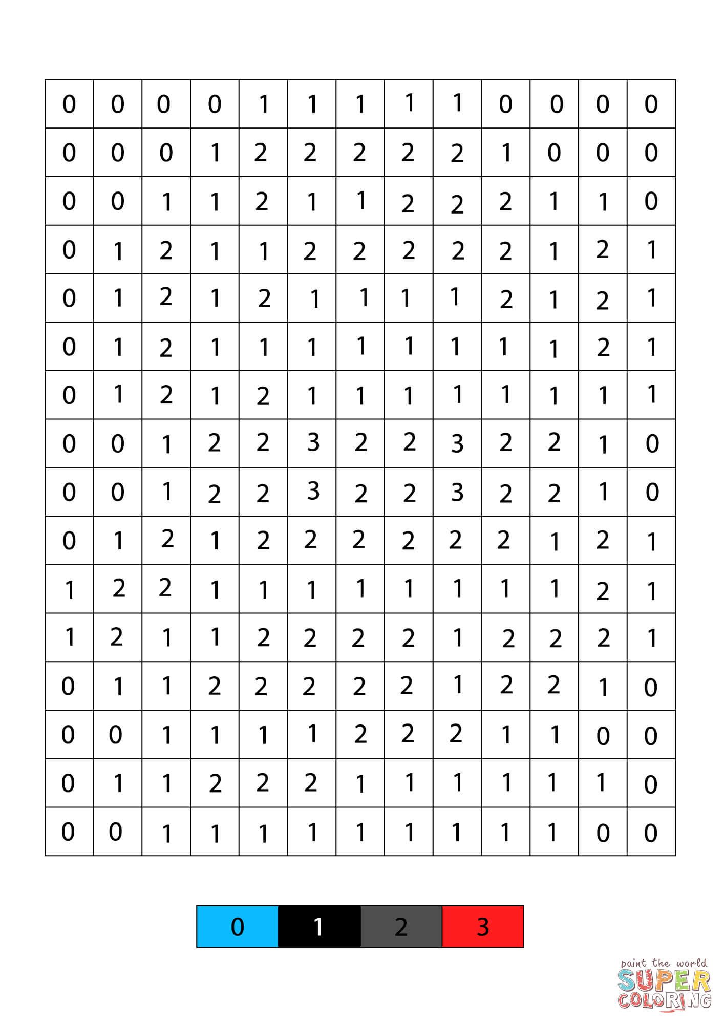 Çocuklar İçin Yetişkinler-için-Sayıya-Göre-Boya Boyama Sayfaları 