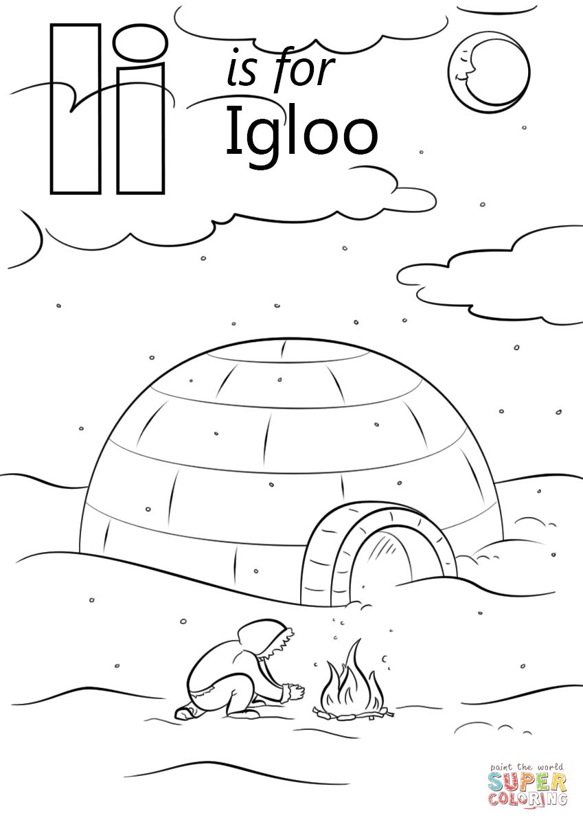 Çocuklar İçin iglo Boyama Sayfaları 