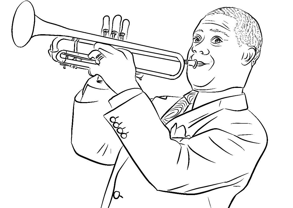 Çocuklar İçin  Jazz-Müziği Boyama Sayfaları 
