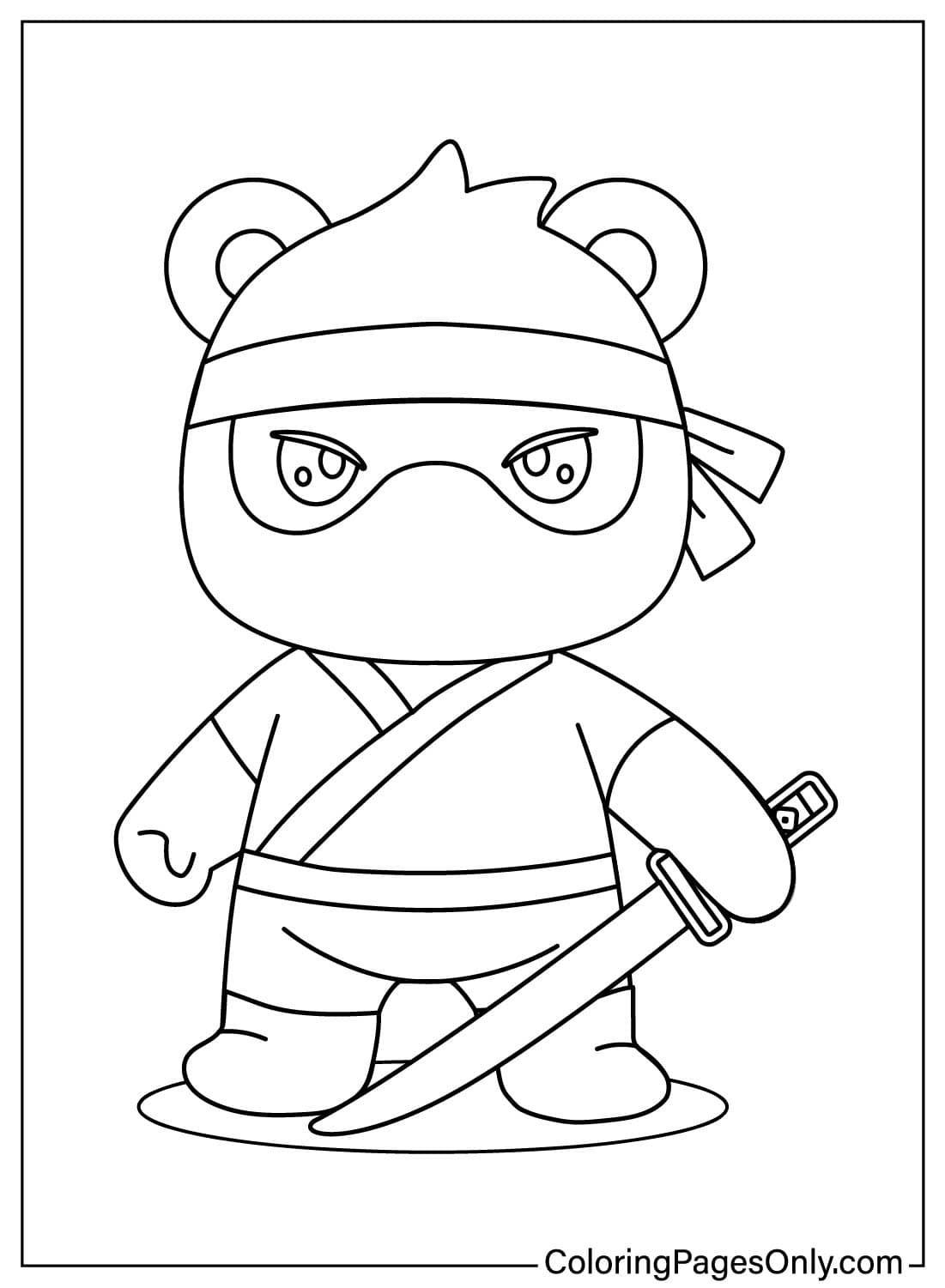 Çocuklar İçin  Ninja Boyama Sayfaları 