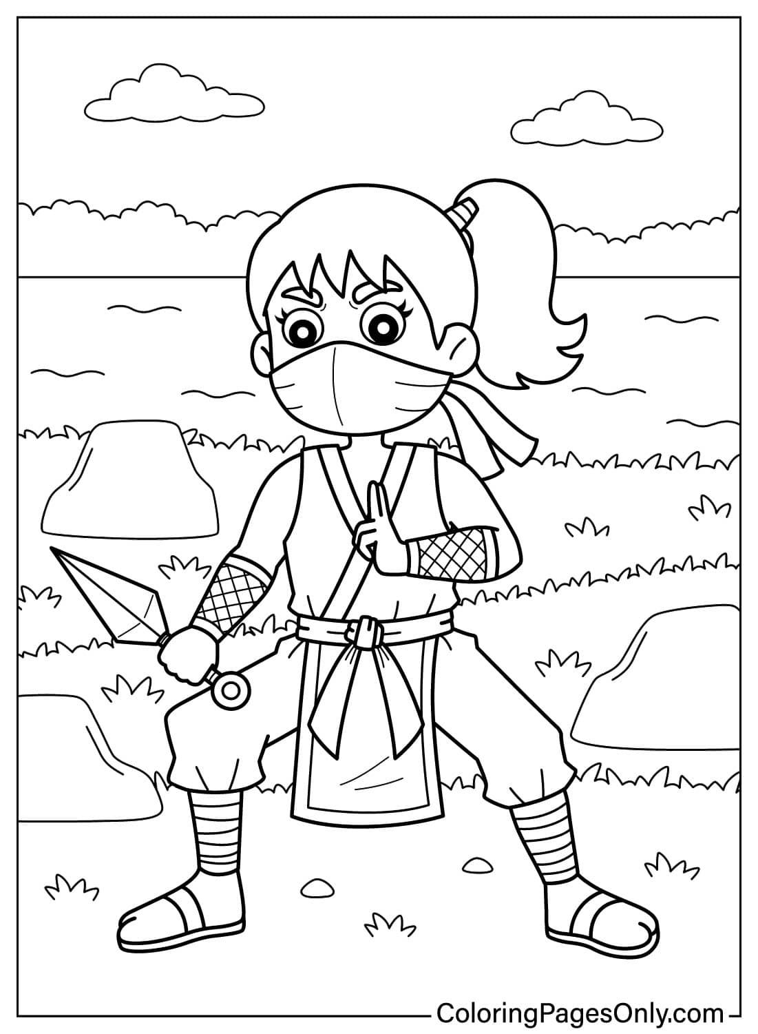 Çocuklar İçin  Ninja Boyama Sayfaları 