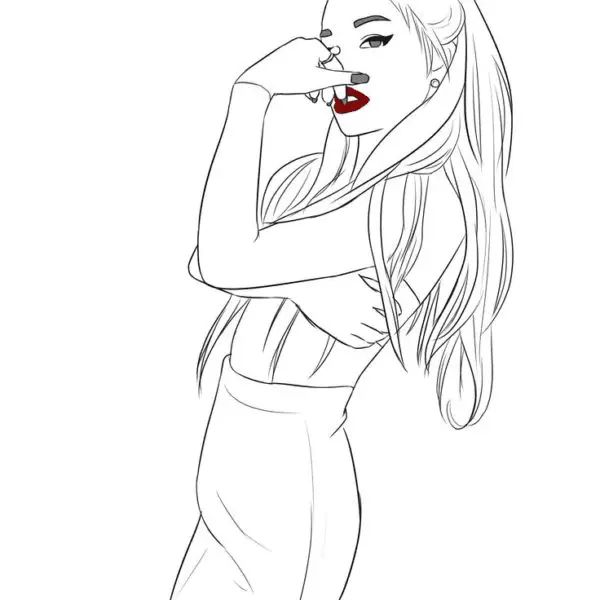 Çocuklar İçin  Ünlüler Ariana-Grande Boyama Sayfaları 