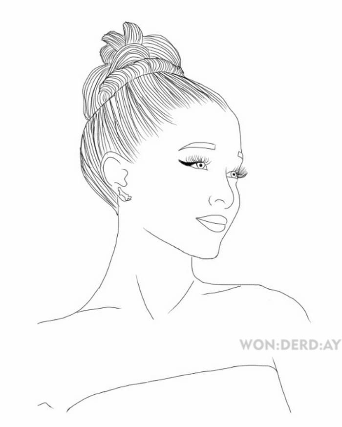 Çocuklar İçin  Ünlüler Ariana-Grande Boyama Sayfaları 
