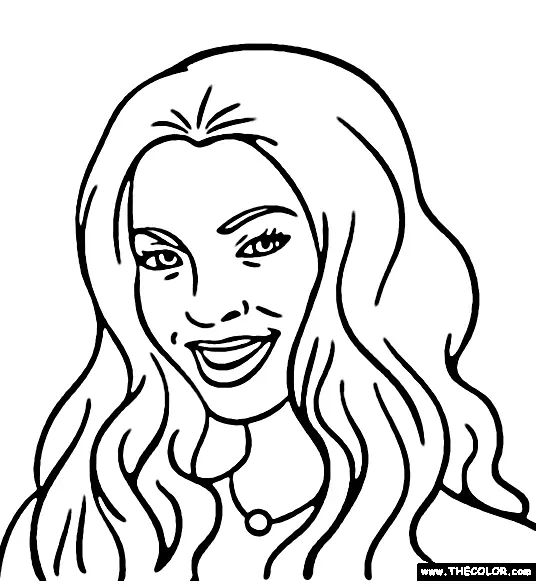Çocuklar İçin  Ünlüler Beyonce Boyama Sayfaları 