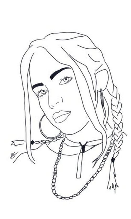 Çocuklar İçin  Ünlüler Billie-Eilish Boyama Sayfaları 