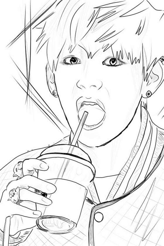 Çocuklar İçin  Ünlüler Bts Boyama Sayfaları 