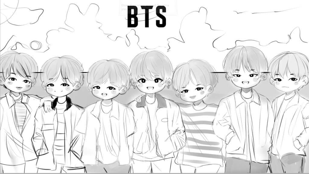 Çocuklar İçin  Ünlüler Bts Boyama Sayfaları 