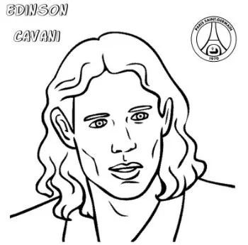 Çocuklar İçin  Ünlüler Edinson-Cavani Boyama Sayfaları 