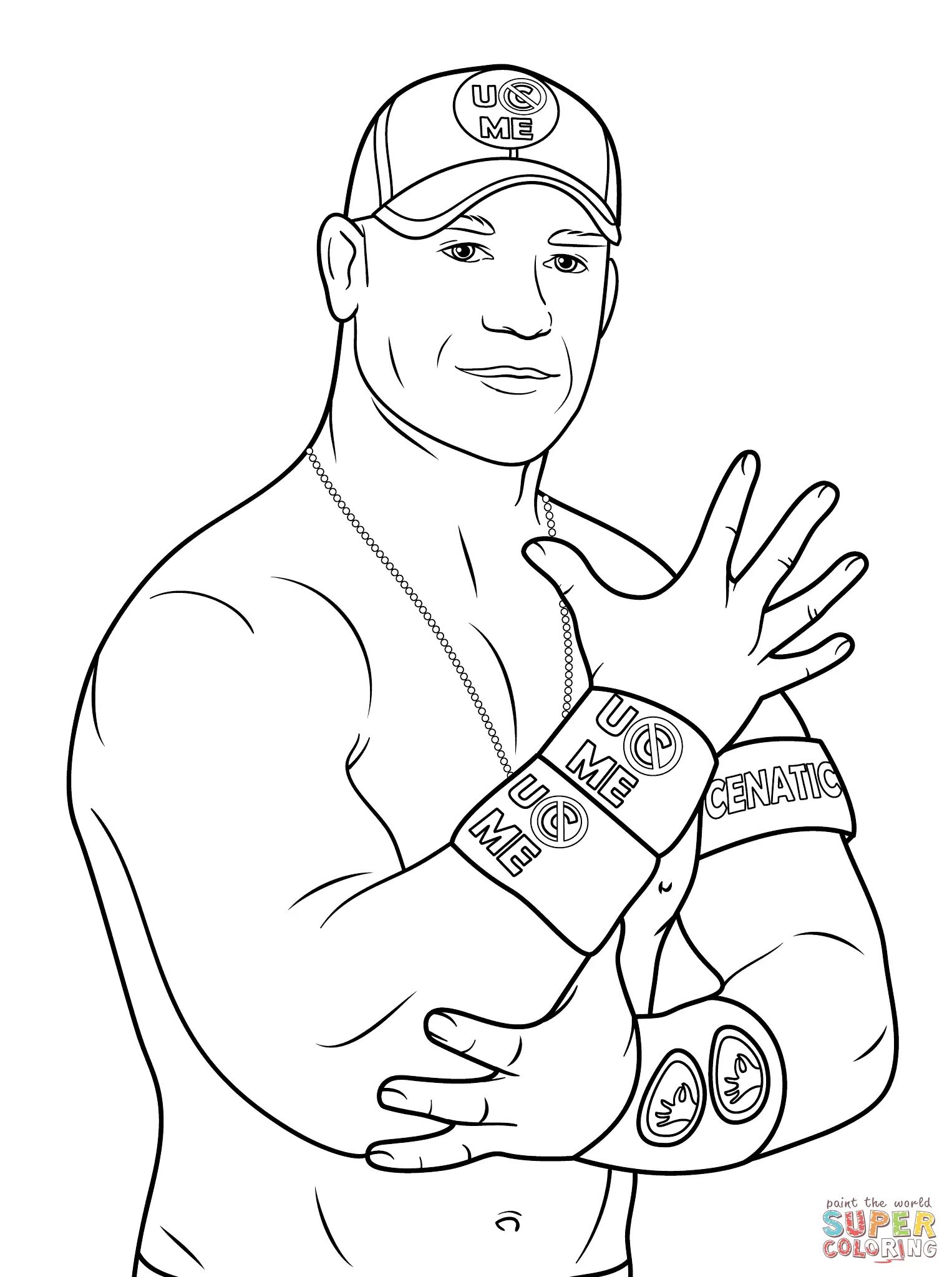 Çocuklar İçin  Ünlüler John-Cena Boyama Sayfaları 