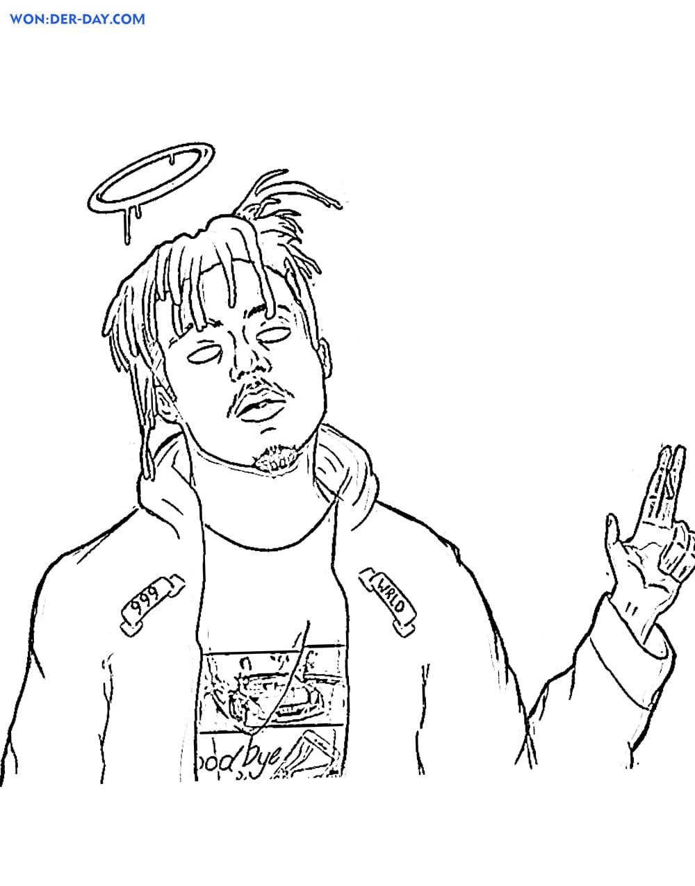 Çocuklar İçin  Ünlüler Juicewrld Boyama Sayfaları 