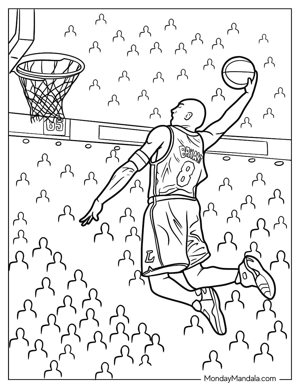 Çocuklar İçin  Ünlüler Kobe-Bryant Boyama Sayfaları 