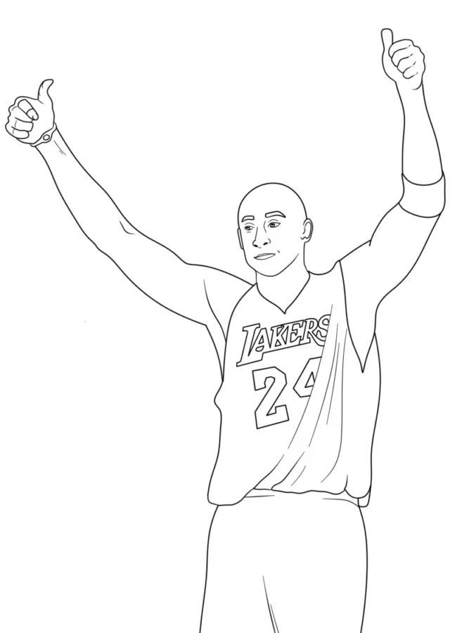 Çocuklar İçin  Ünlüler Kobe-Bryant Boyama Sayfaları 