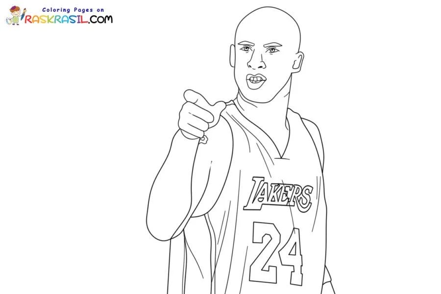 Çocuklar İçin  Ünlüler Kobe-Bryant Boyama Sayfaları 