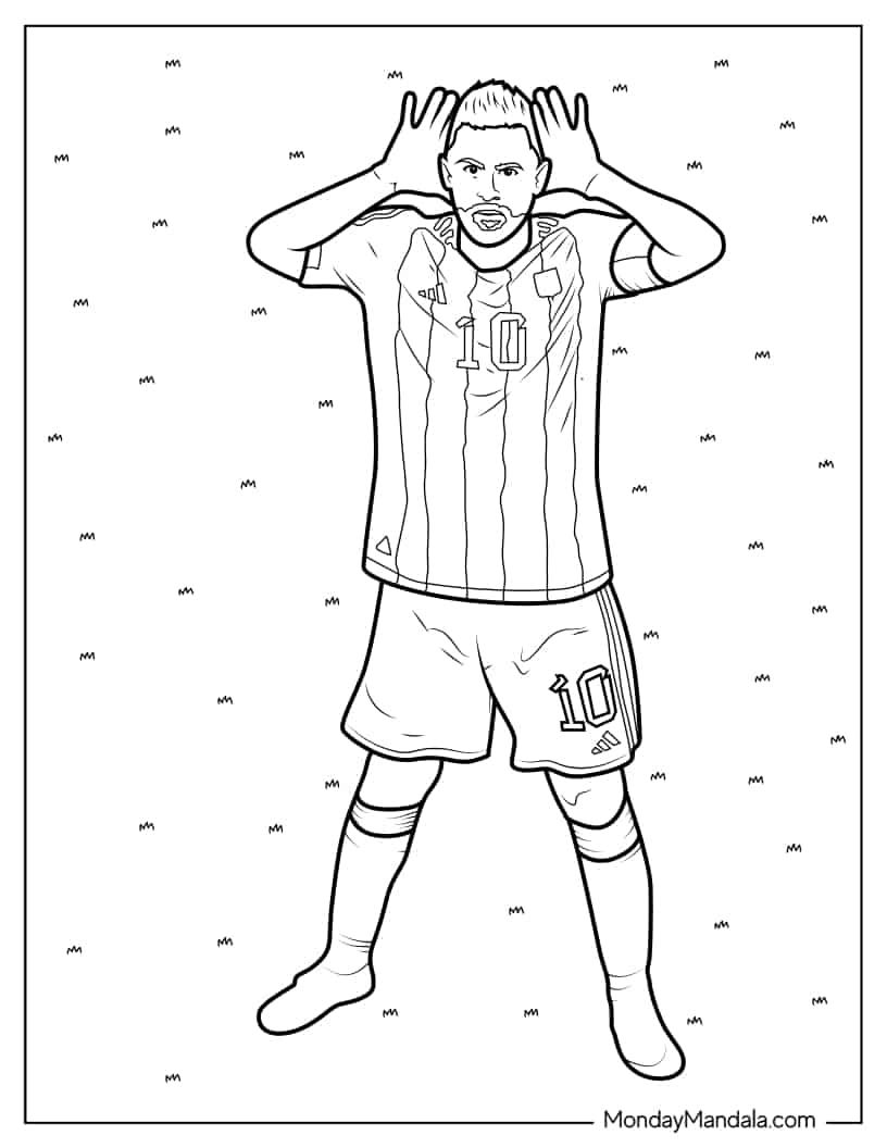 Çocuklar İçin  Ünlüler Lionel-Messi Boyama Sayfaları 